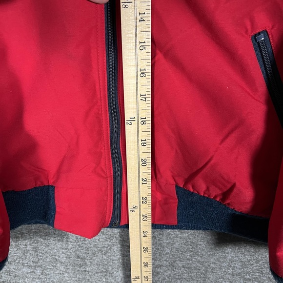 Vintage L.L.Bean Jacket Womens Medium Red Warm-up Fleece Lined Windbreaker 90s - Picture 4 of 13